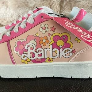 Womens Barbie Skater Sneakers Flower Power New